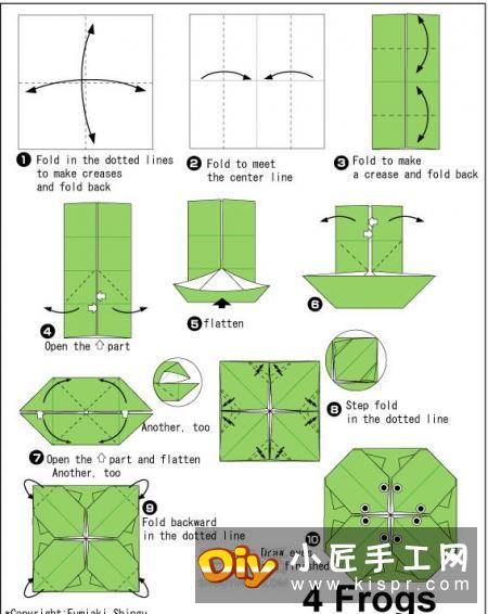超简单夏天折纸！只用一张纸折出4个小青蛙