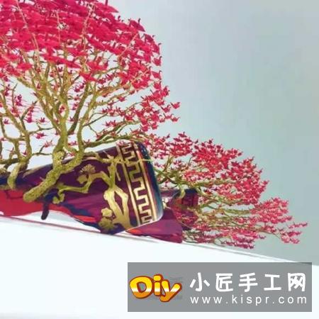 牛人折纸这么玩！上个千纸鹤制作精美盆景树