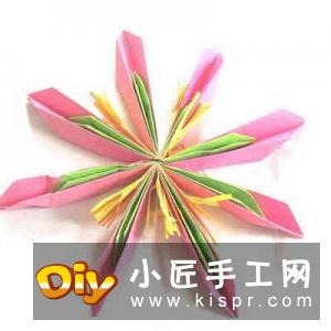 折纸八瓣莲花的视频教程 包括花瓣和叶子折法