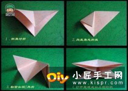 用两张纸折立体八瓣花的手工折纸方法图解