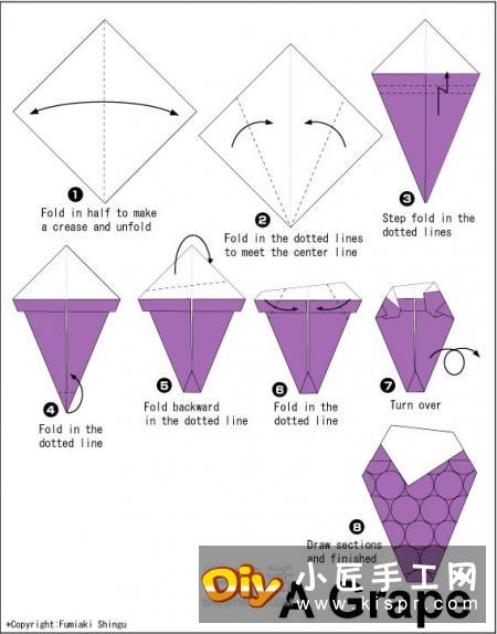 简单四种水果的折纸步骤图解教程