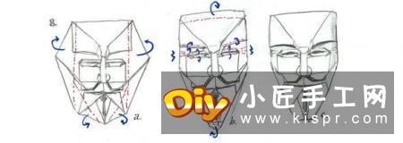 神秘自由斗士！V字仇杀队面具的折纸方法图解