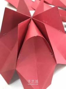 漂亮的折纸手工,折一朵立体的六角星花