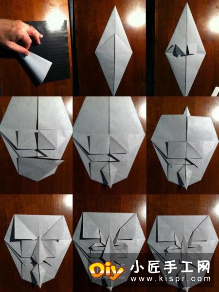 神秘自由斗士！V字仇杀队面具的折纸方法图解