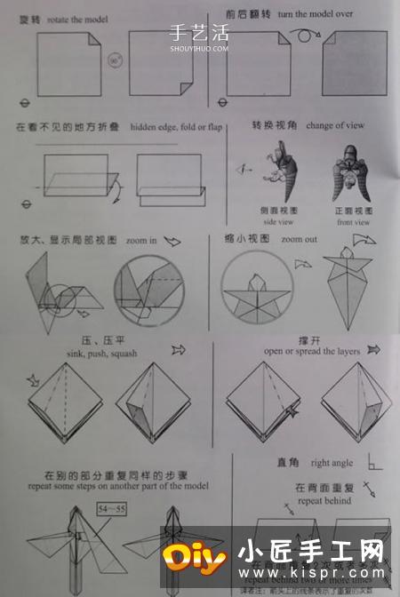 新手折纸入门：折纸符号及基本折法图解大全