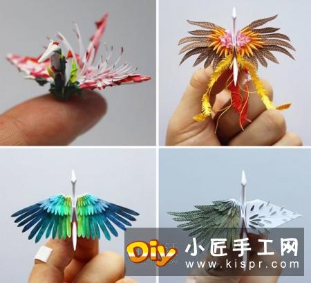 超越折纸的境界 仿佛化身孔雀凤凰的纸鹤们！