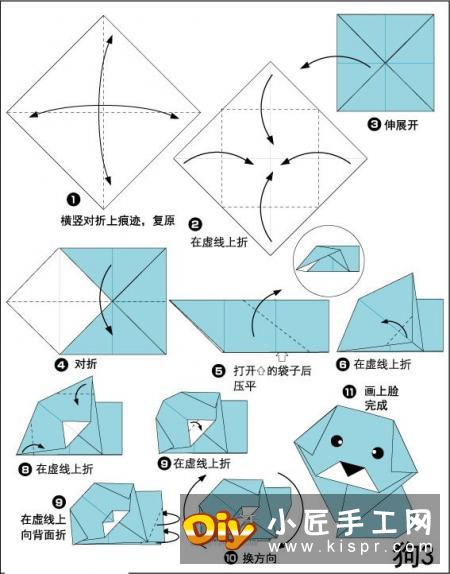 可爱小狗的折法步骤图 简单折纸狗狗的方法