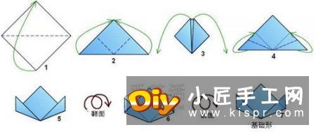 四瓣花的折纸方法图解 六个组合成美丽花球