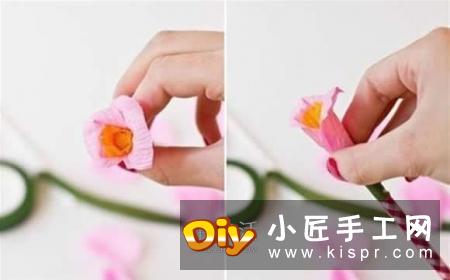 皱纹纸月季花手工制作 月季用皱纹纸做的教程