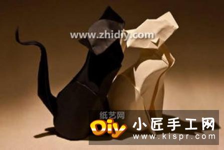 超简单小猫咪折纸图解 幼儿手工折猫咪的折法