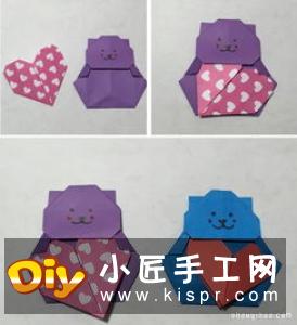 可爱小狗的折法图解 手工折纸小狗的步骤图