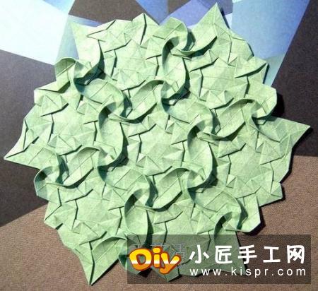 漂亮的平面折纸艺术 精美平面纸花的折法图解